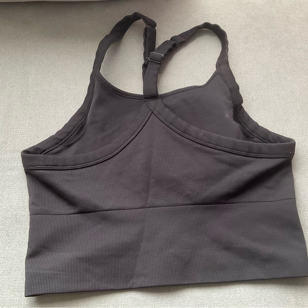 Alo Yoga Seamless Ribbed Favorite Bra Tank Black L - Picture 14 of 14